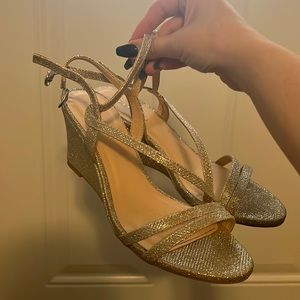 Sparkly wedge heels